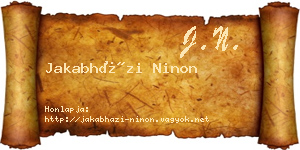 Jakabházi Ninon névjegykártya